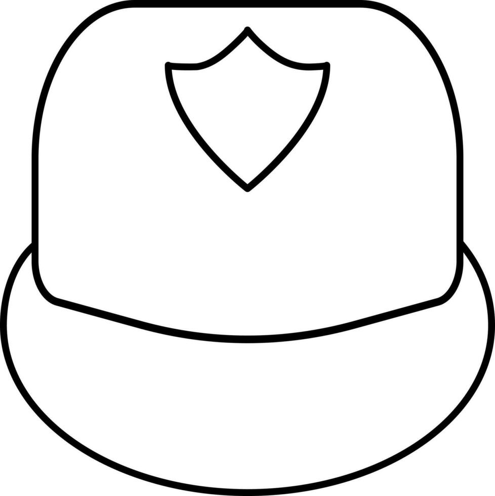 Icon of fireman helmet in flat style. vector