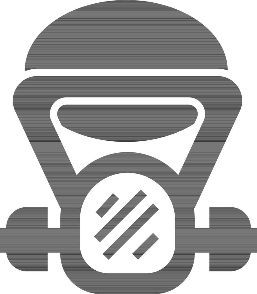 Isolated fire fighter oxygen gas mask. vector