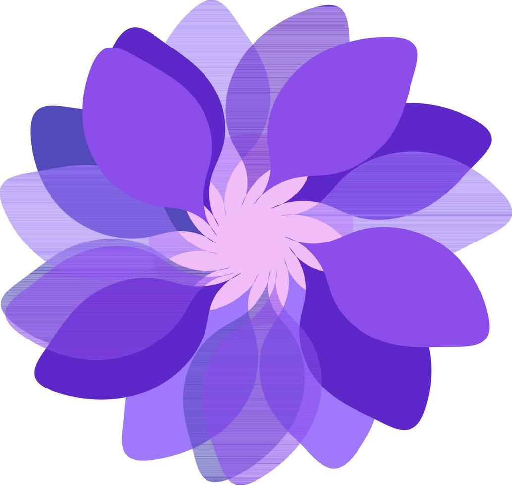 lustroso púrpura flor en plano estilo. vector