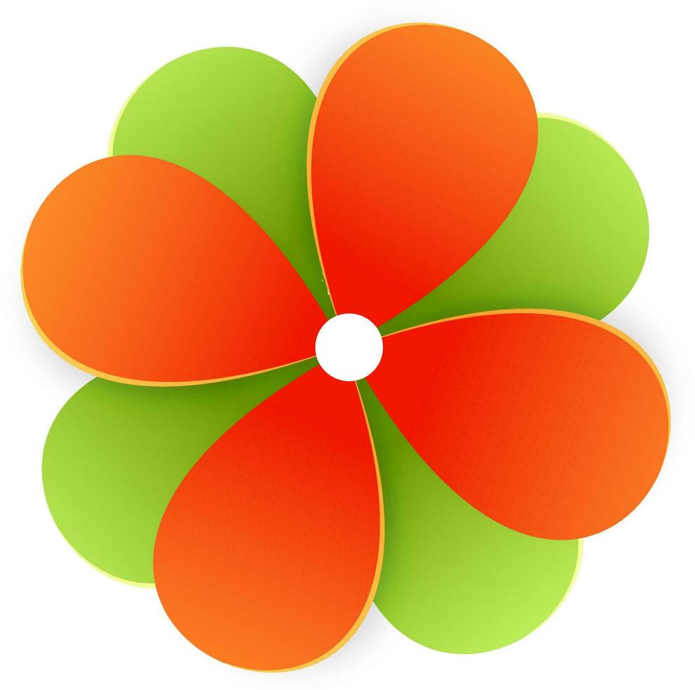 resumen naranja y verde flor. vector