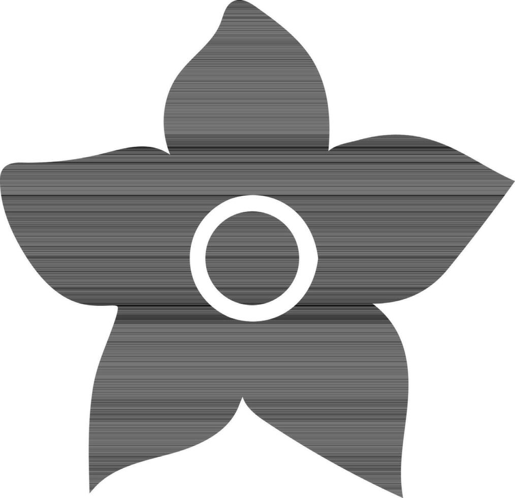 Vector illustration of flower isolated in black color.