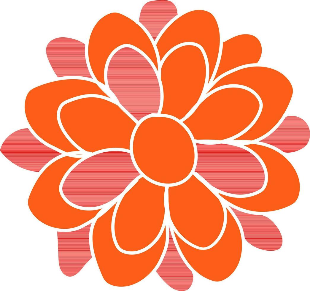 naranja flor diseño en plano estilo. vector