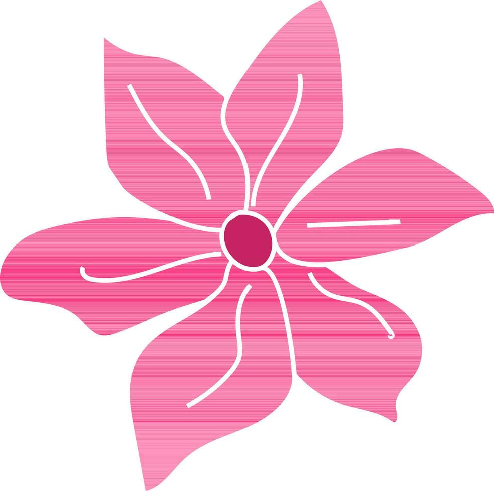 Flat style pink flower. vector