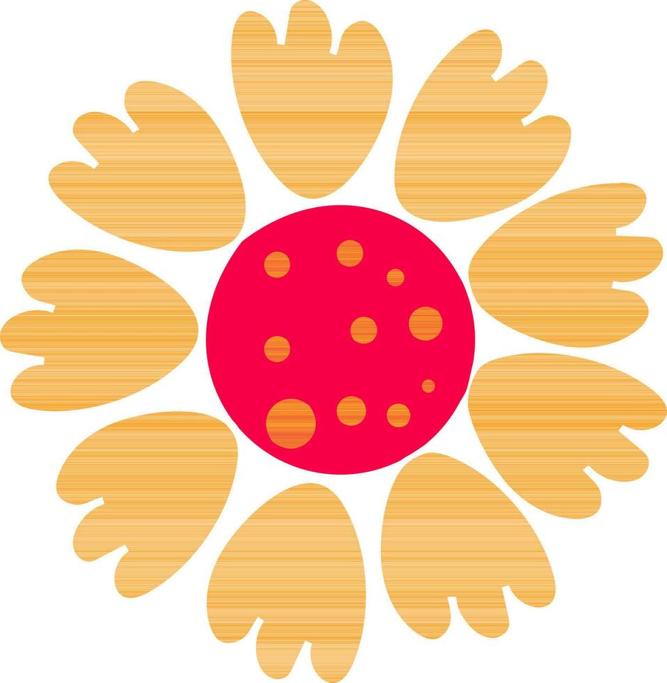 Yellow and red color flower design. vector