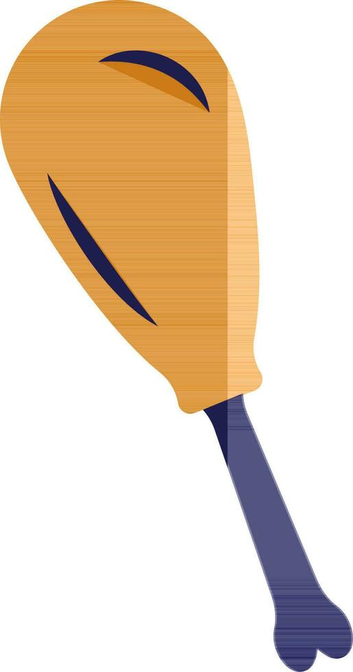 Flat style chicken leg piece in orange and blue color. vector