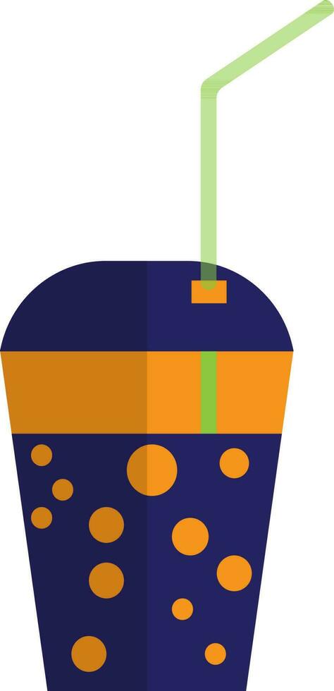 Cold coffee cup with straw. vector