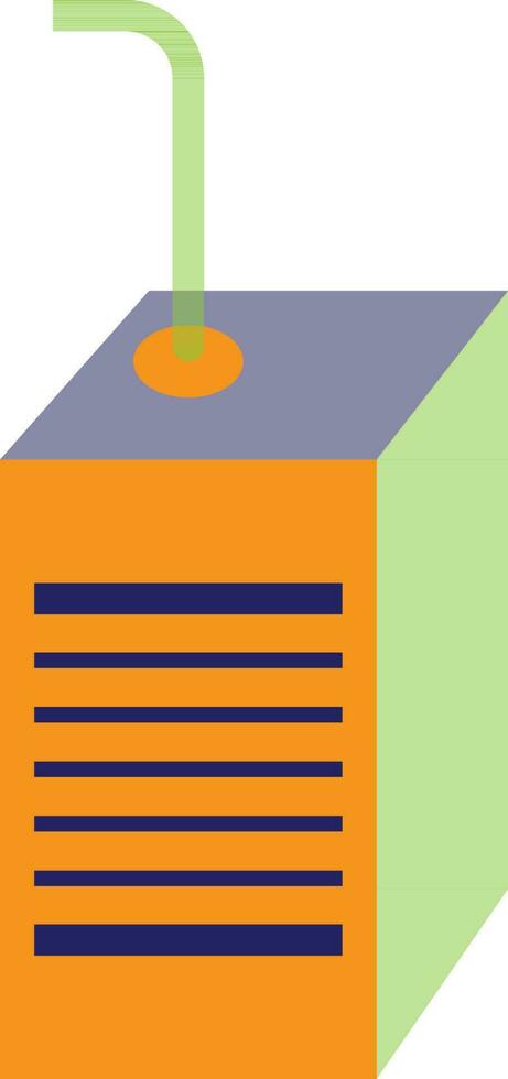 naranja y azul líquido paquete con verde paja. vector