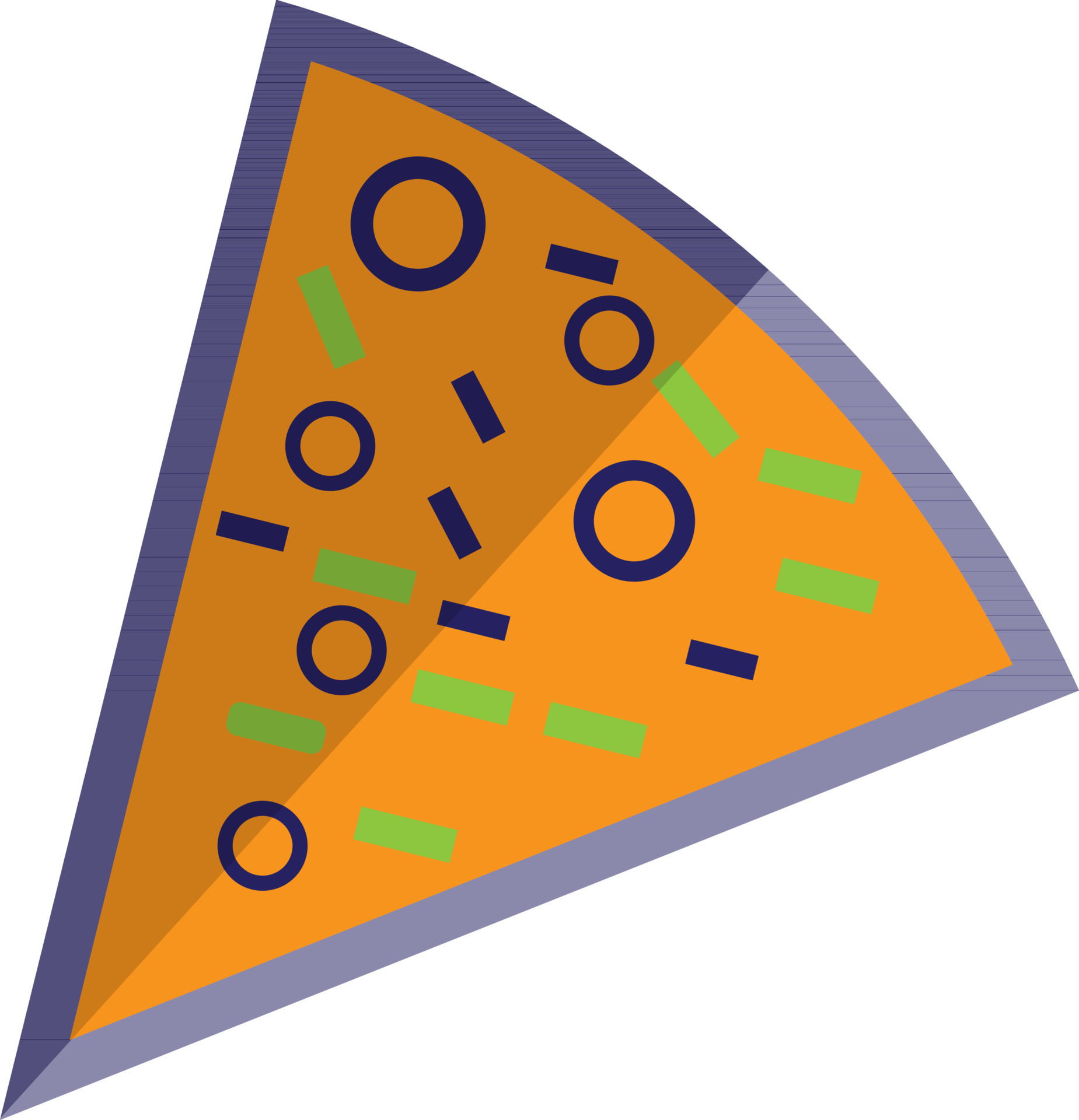 Slice of pizza in orange and blue color. 24370556 Vector Art at Vecteezy