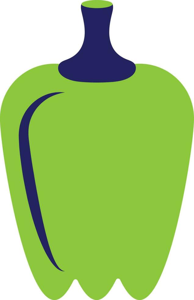 Green and blue capsicum in flat style. vector