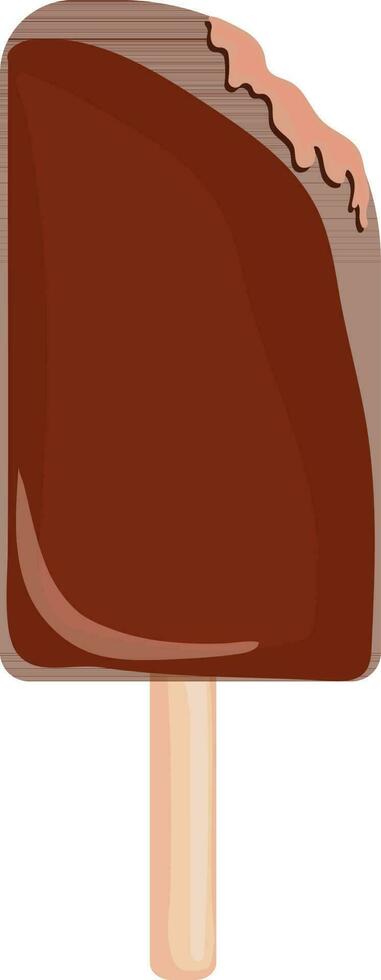 Flat illustration of a chocolate ice cream. vector