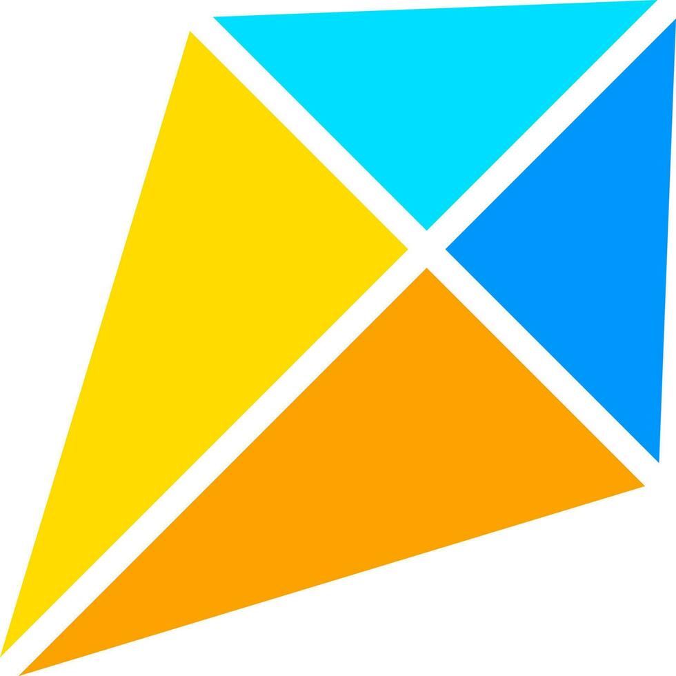 Kite shape colorful abstract design pattern on white background. vector