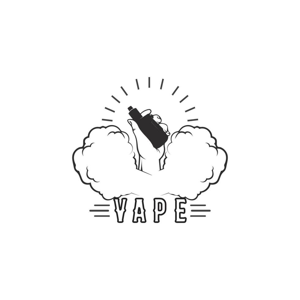 vape y vapor logo icono vector de humo y escenografía para vapers dispositivo de vapeo y estilo de vida fumar moderno