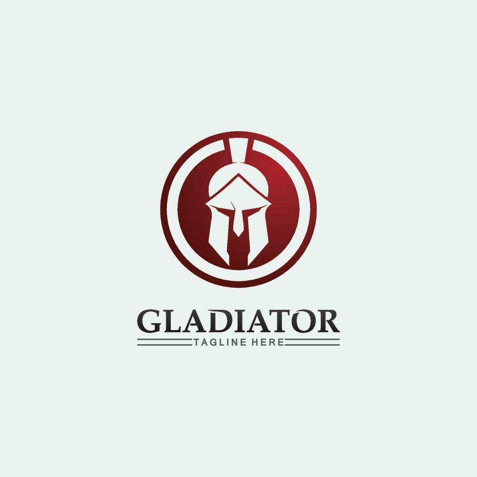 Spartan helmet, gladiator logo template vector icon design, head icon of warriors, soldier