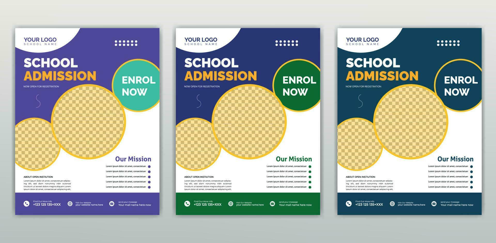 School admission flyer design, kids education leaflet brochure, cover layout School Admission Open Flyer Design Template Vector Education Center poster, Kids Education Flyer Template.