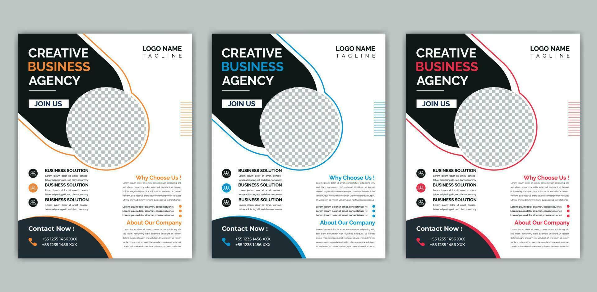 Creative business agency flyer template design . marketing, business proposal, promotion, advertise, publication, cover page. marketing social media post template. vector