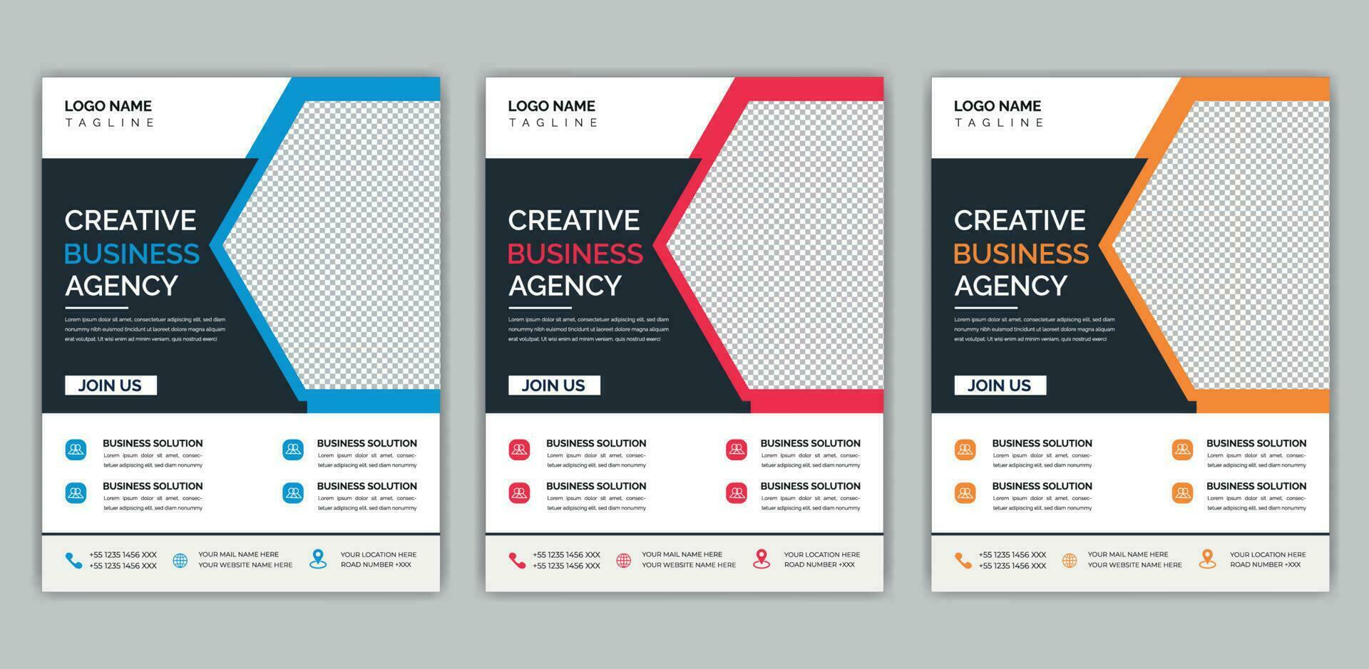 Creative business agency flyer template design . marketing, business proposal, promotion, advertise, publication, cover page. marketing social media post template. vector