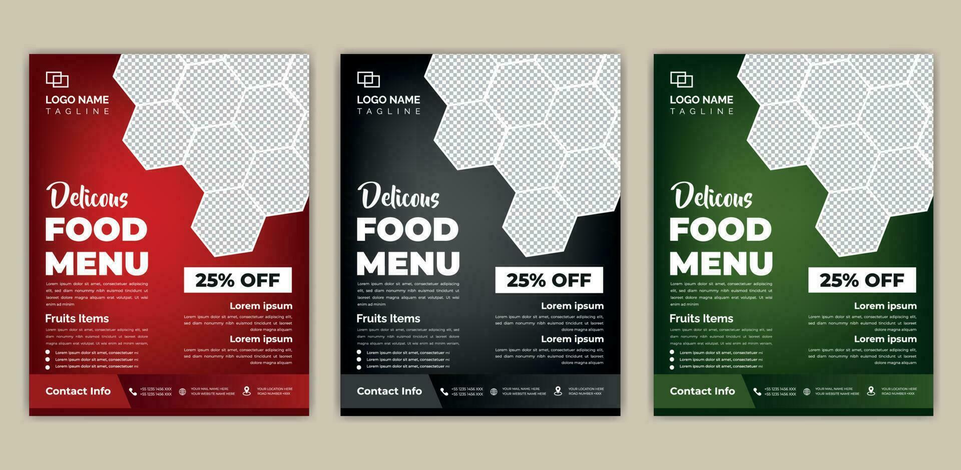 Food Flyer A4 size Vector Template. Fast Food Flyer Design Template cooking, cafe and restaurant menu, food ordering, junk food.