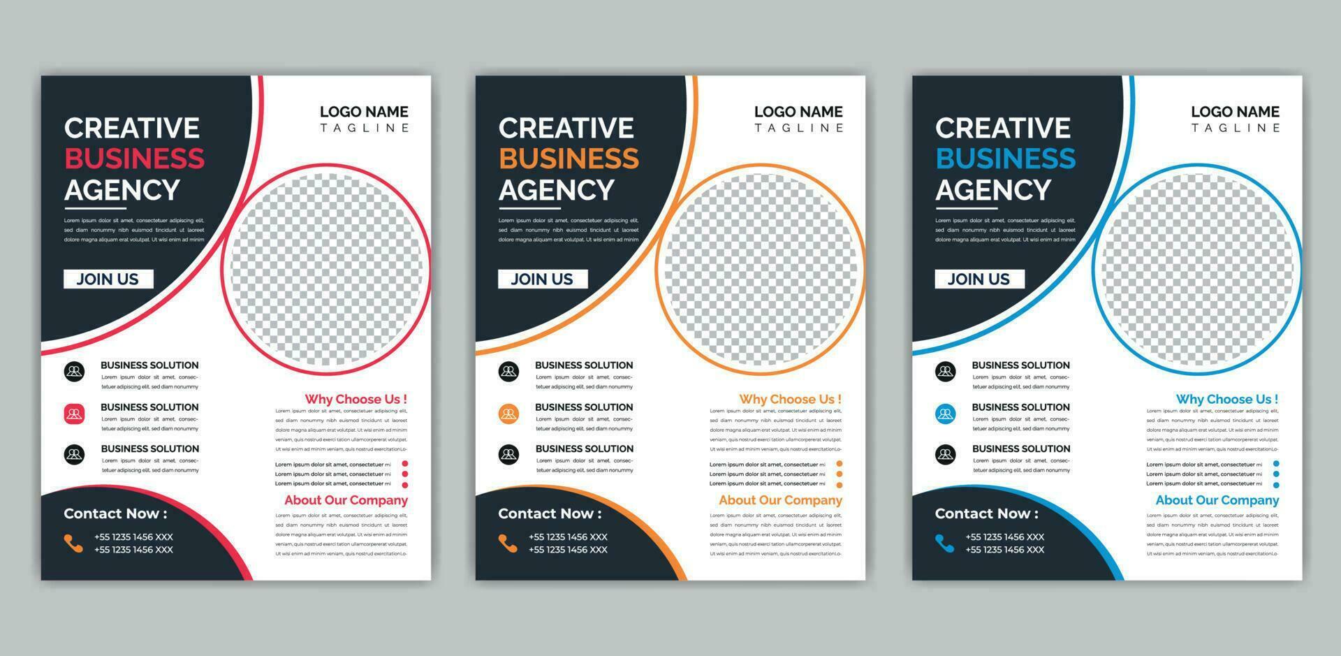 Creative business agency flyer template design . marketing, business proposal, promotion, advertise, publication, cover page. marketing social media post template. vector