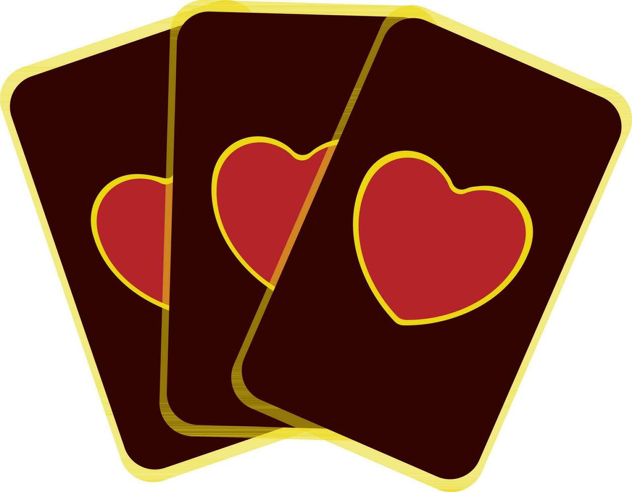 plano estilo corazones en jugando tarjetas vector