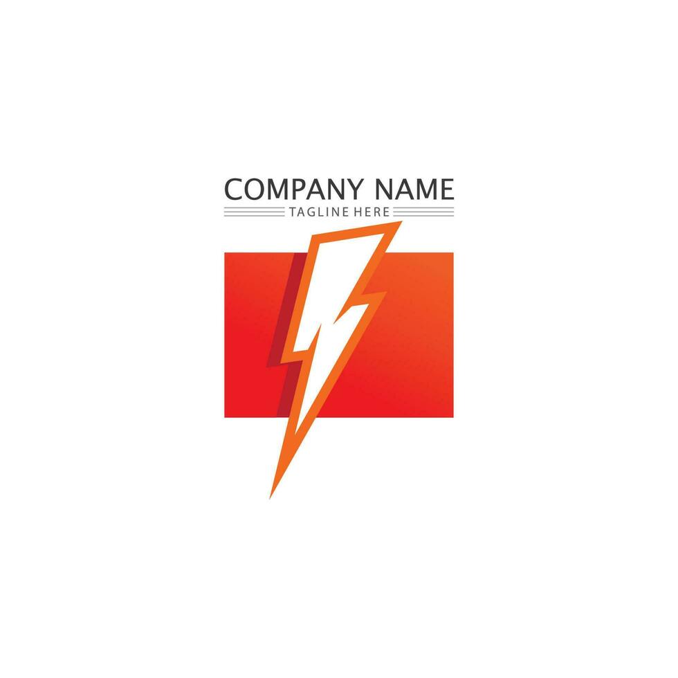 the power vector, flash ogo and thunderbolt and icon electricity illustration template design vector