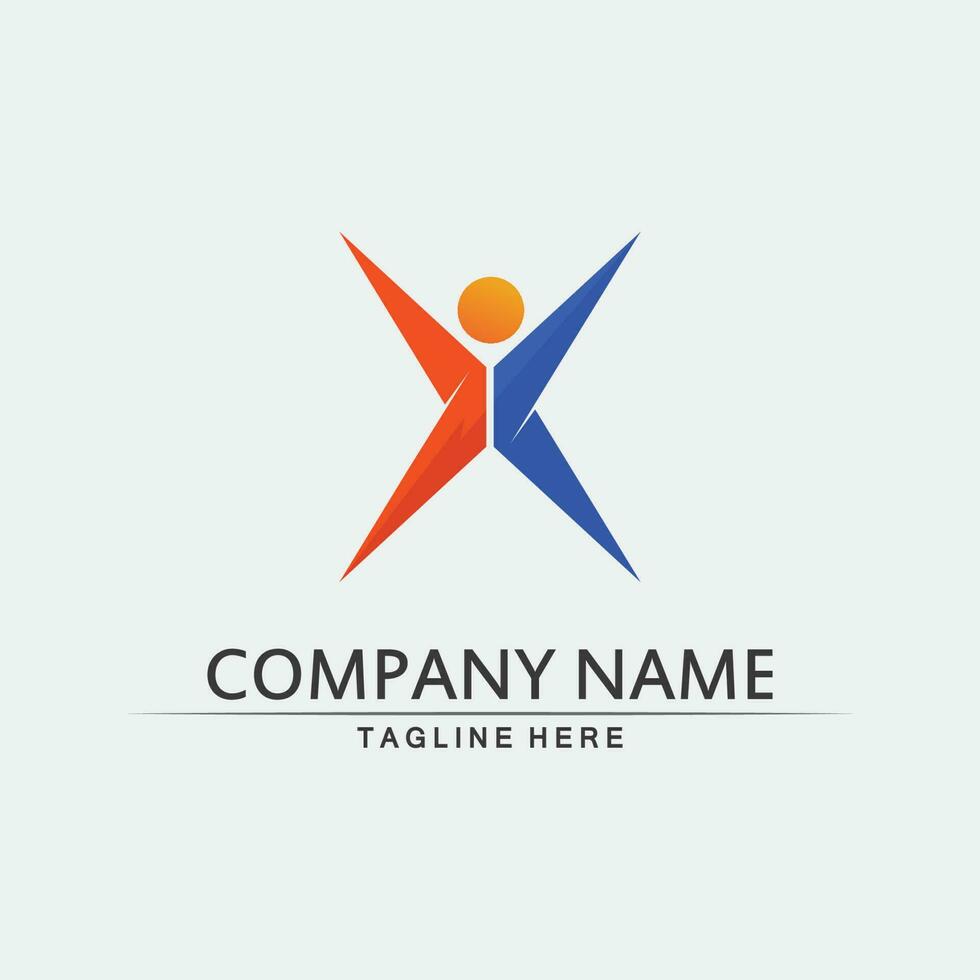 Community logo people work team and business vector logo and design group family