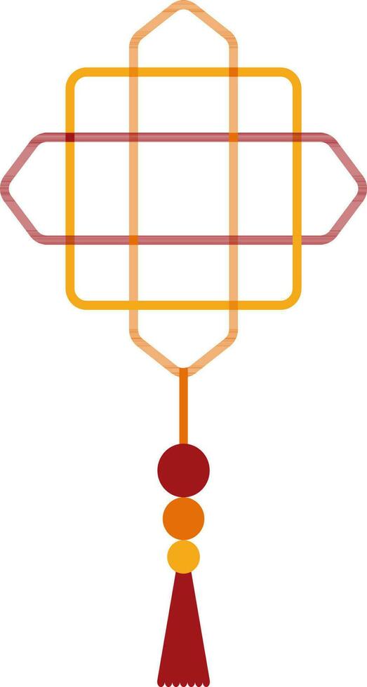 Blank orange chinese knot for decoration. vector