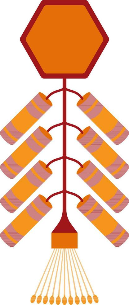 Firecracker in orange color. vector