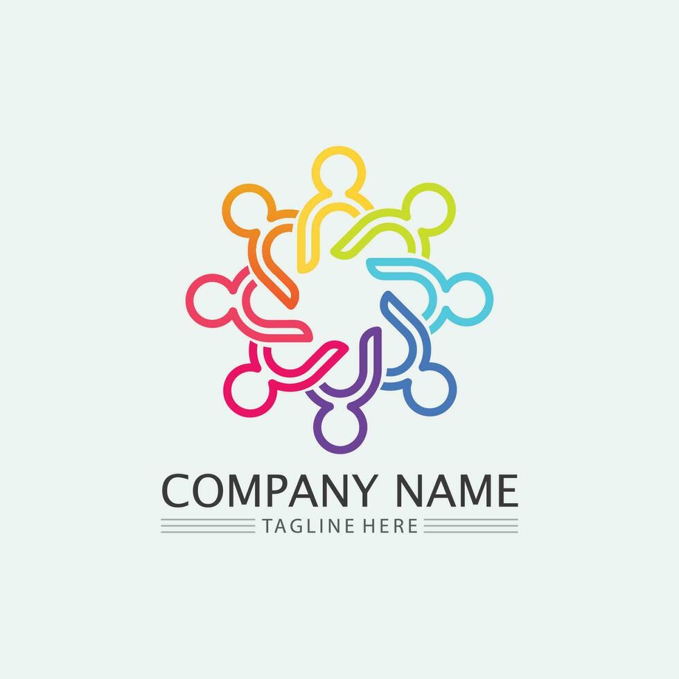 People logo, Team, Succes people work, Group and Community, Group Company and Business logo vector and design Care, Family icon Succes logo