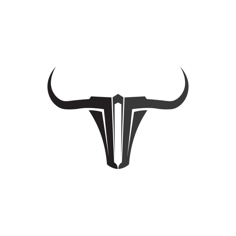 Bull horn and buffalo logo and symbols template icons app vector