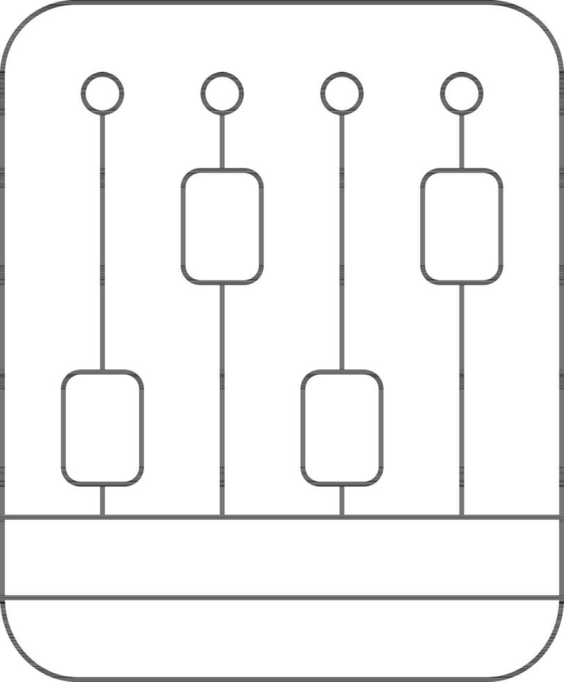 Black line art adjustment levels. vector