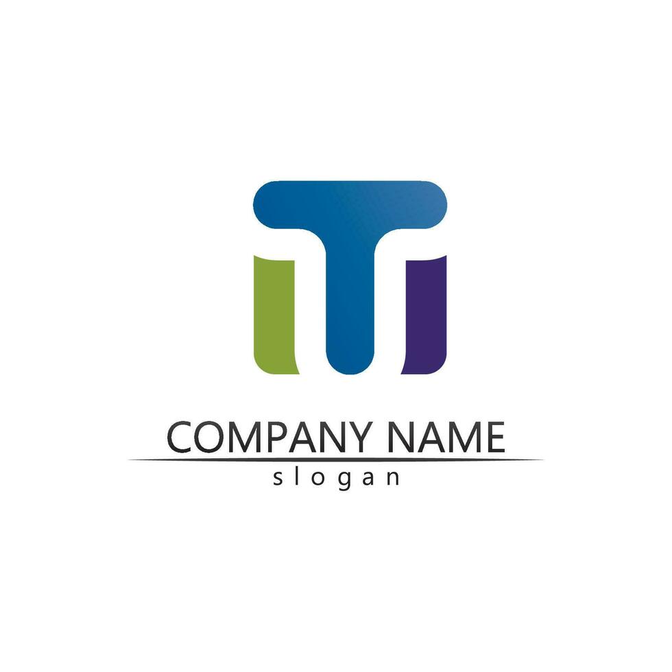 T letter, T logo vector font alphabet design and icon T
