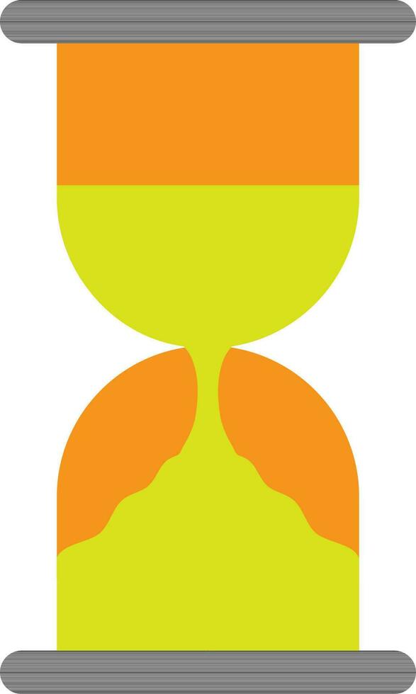 Orange and green hourglass in flat style. vector