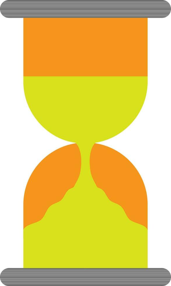 naranja y verde reloj de arena en plano estilo. vector