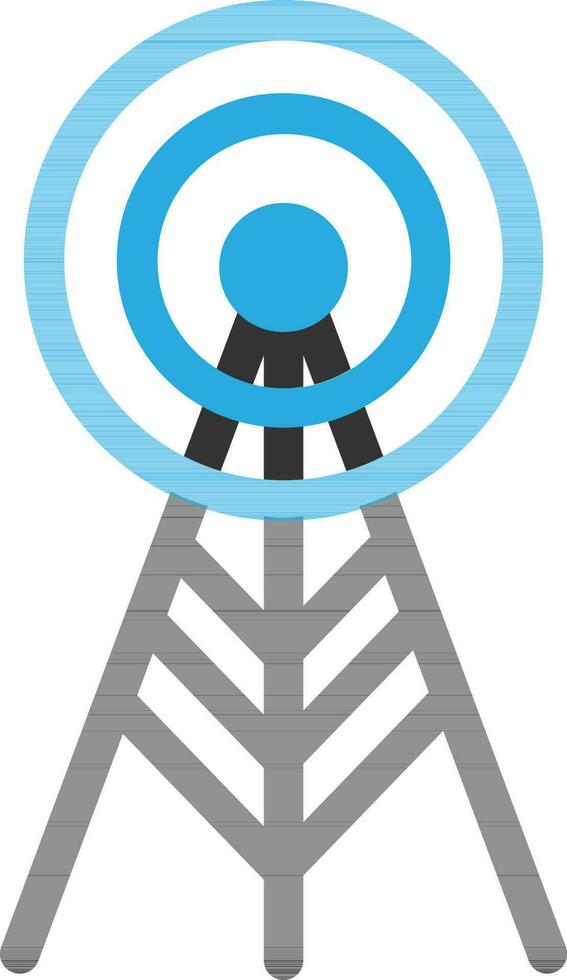 Antenna in black and blue color. vector