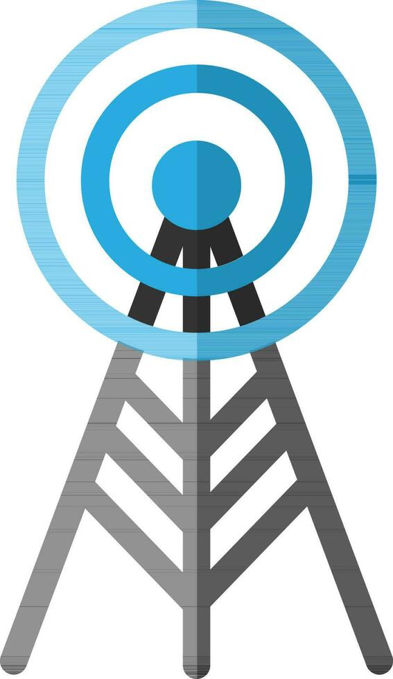 Antenna in black and blue color. vector
