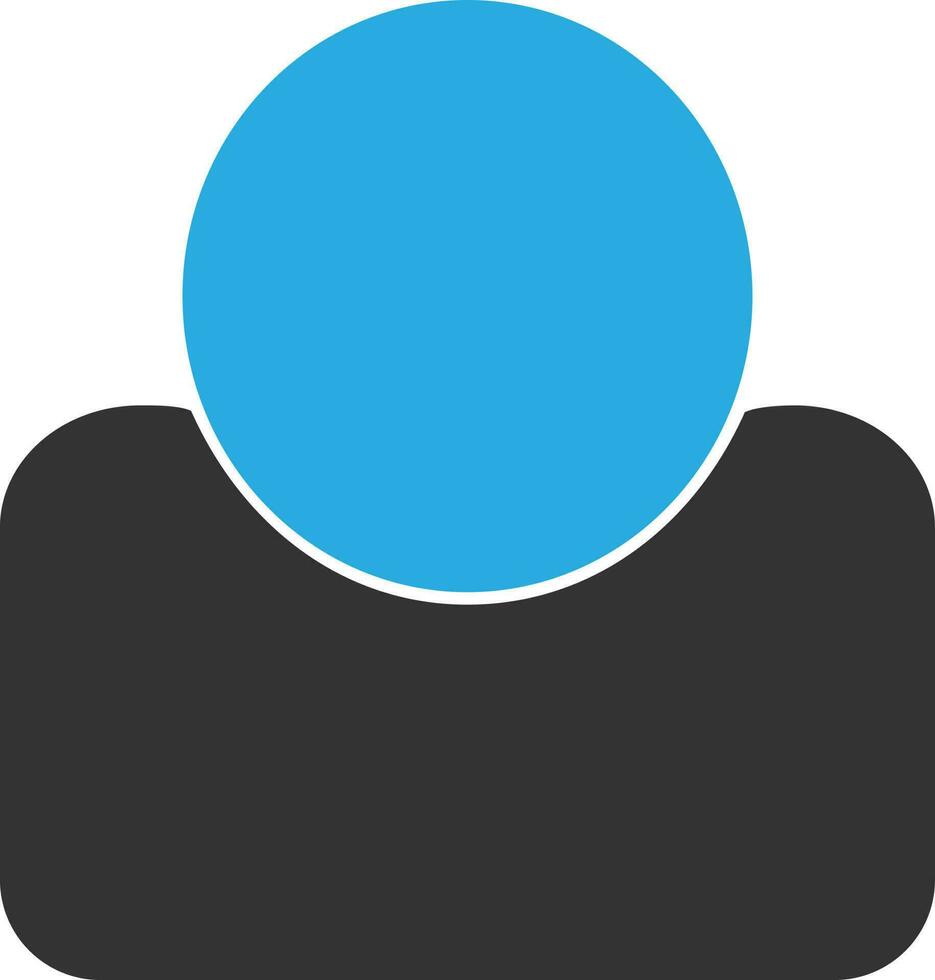 Character of a faceless user in black and blue color. vector