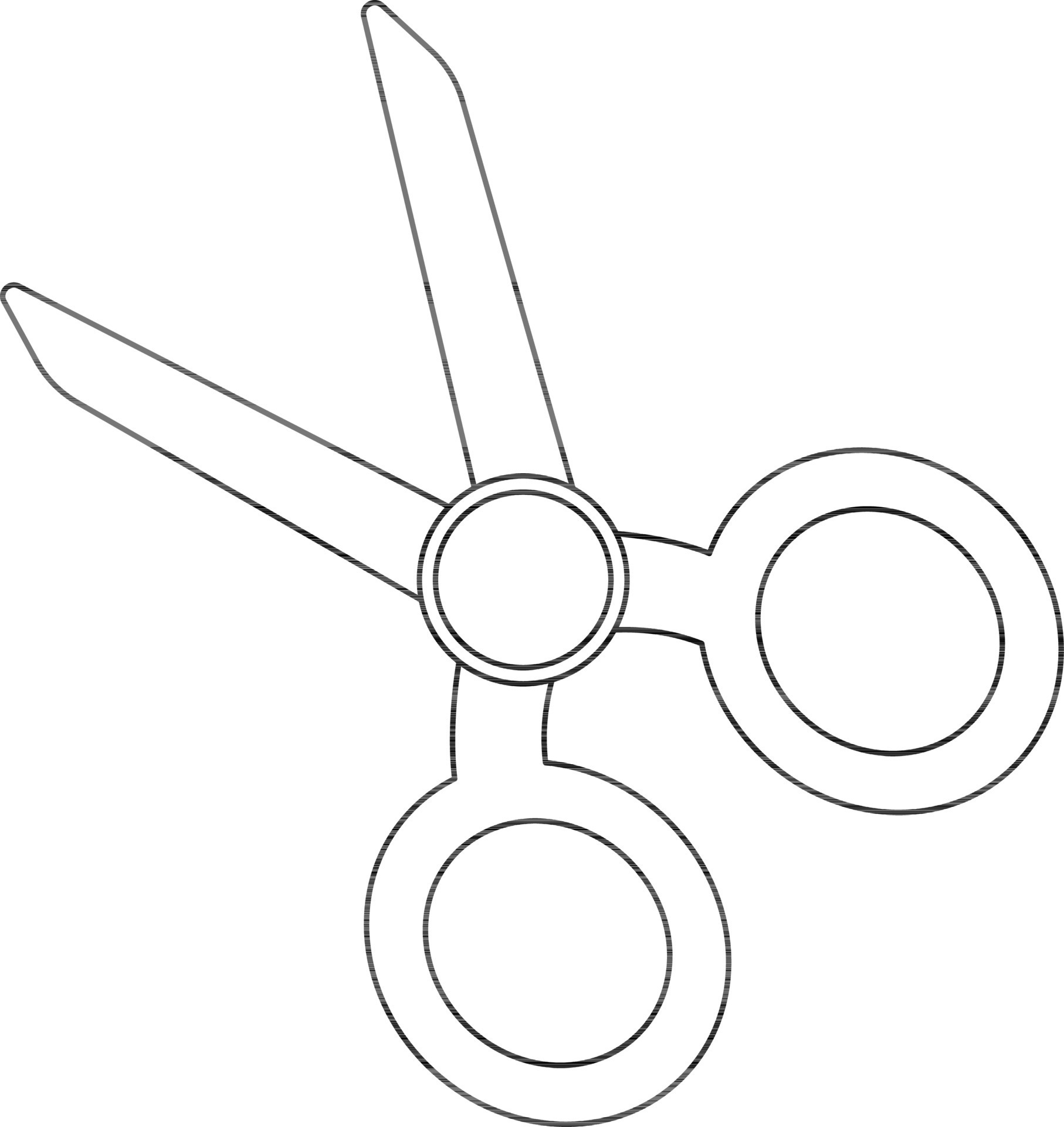 Black line art scissor in flat style. 24371257 Vector Art at Vecteezy