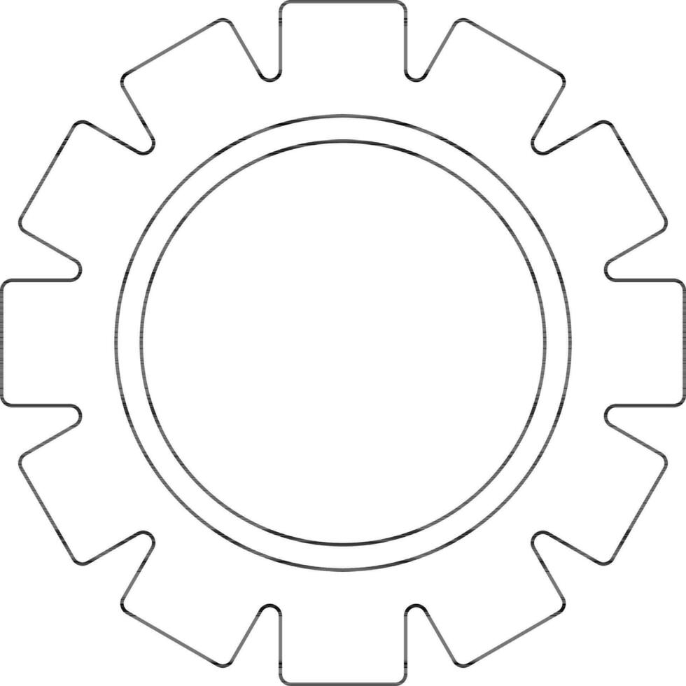 Setting icon in black line art. vector