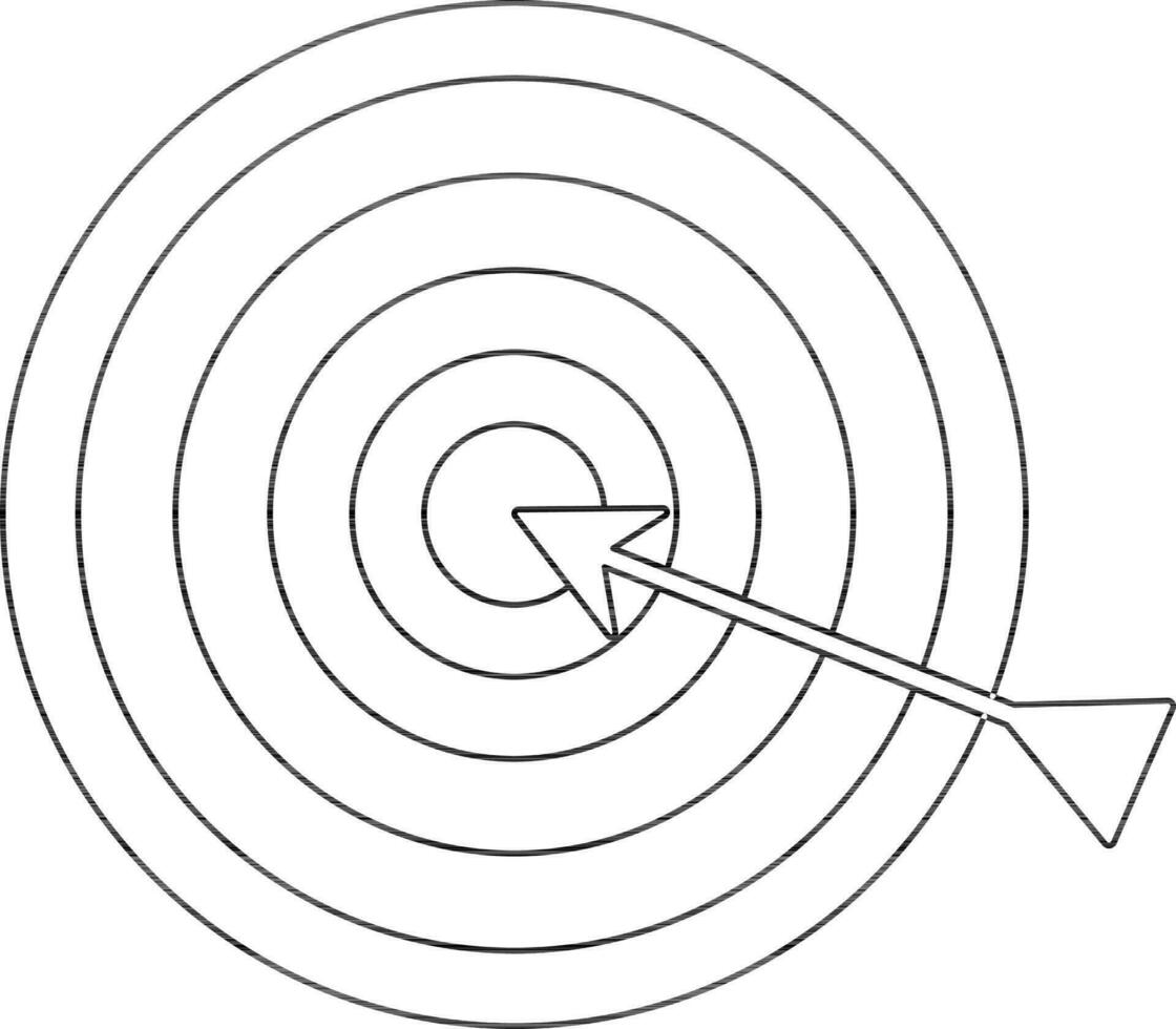 Black line art target arrow with bullseye. 24371265 Vector Art at Vecteezy