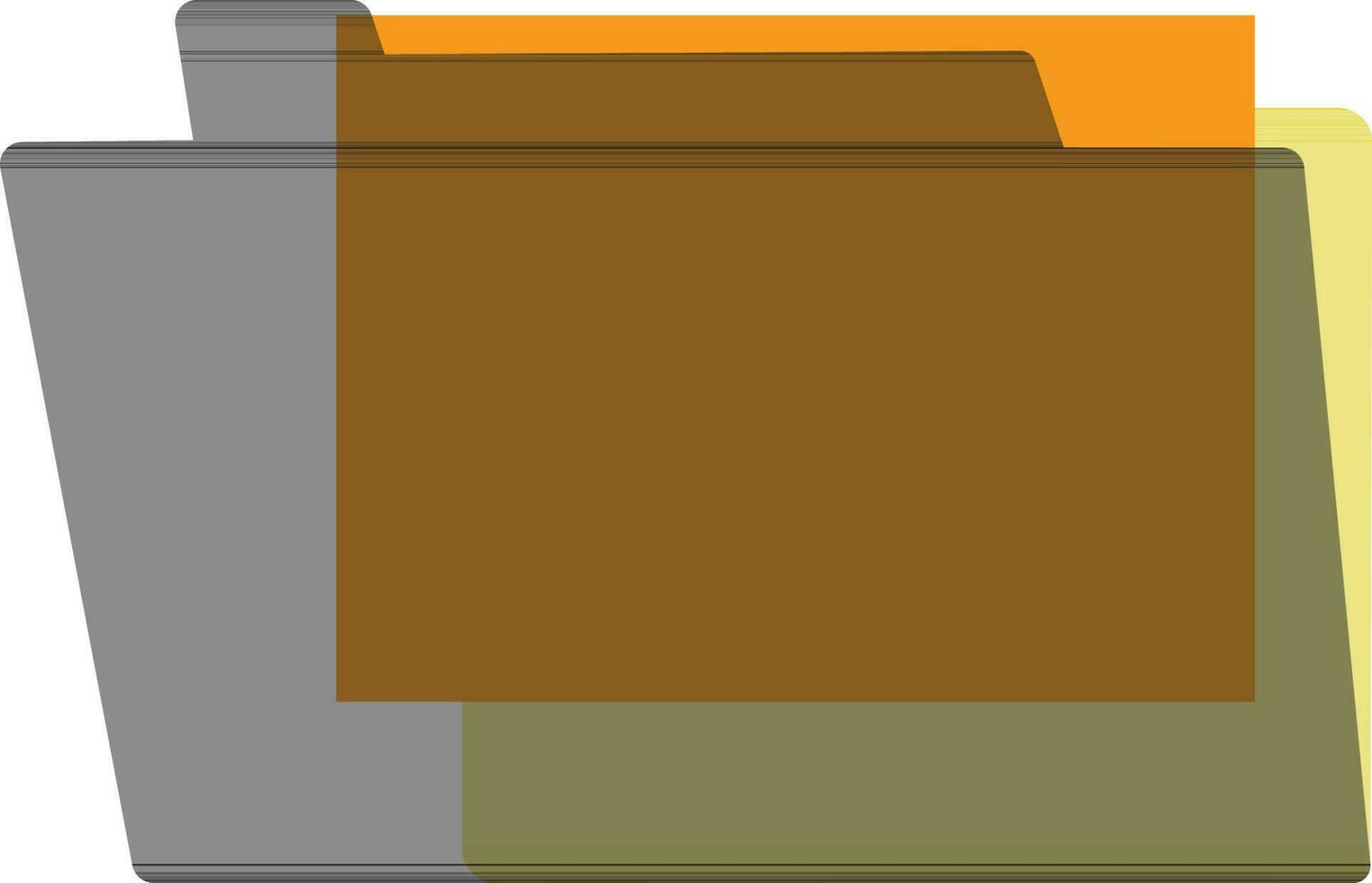 Grey file folder in flat style. vector