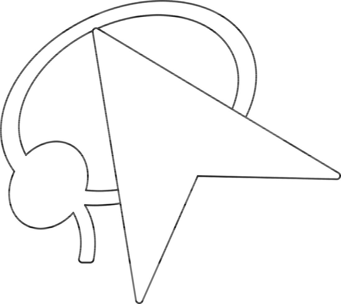 Black line art illustration of lasso custom. vector