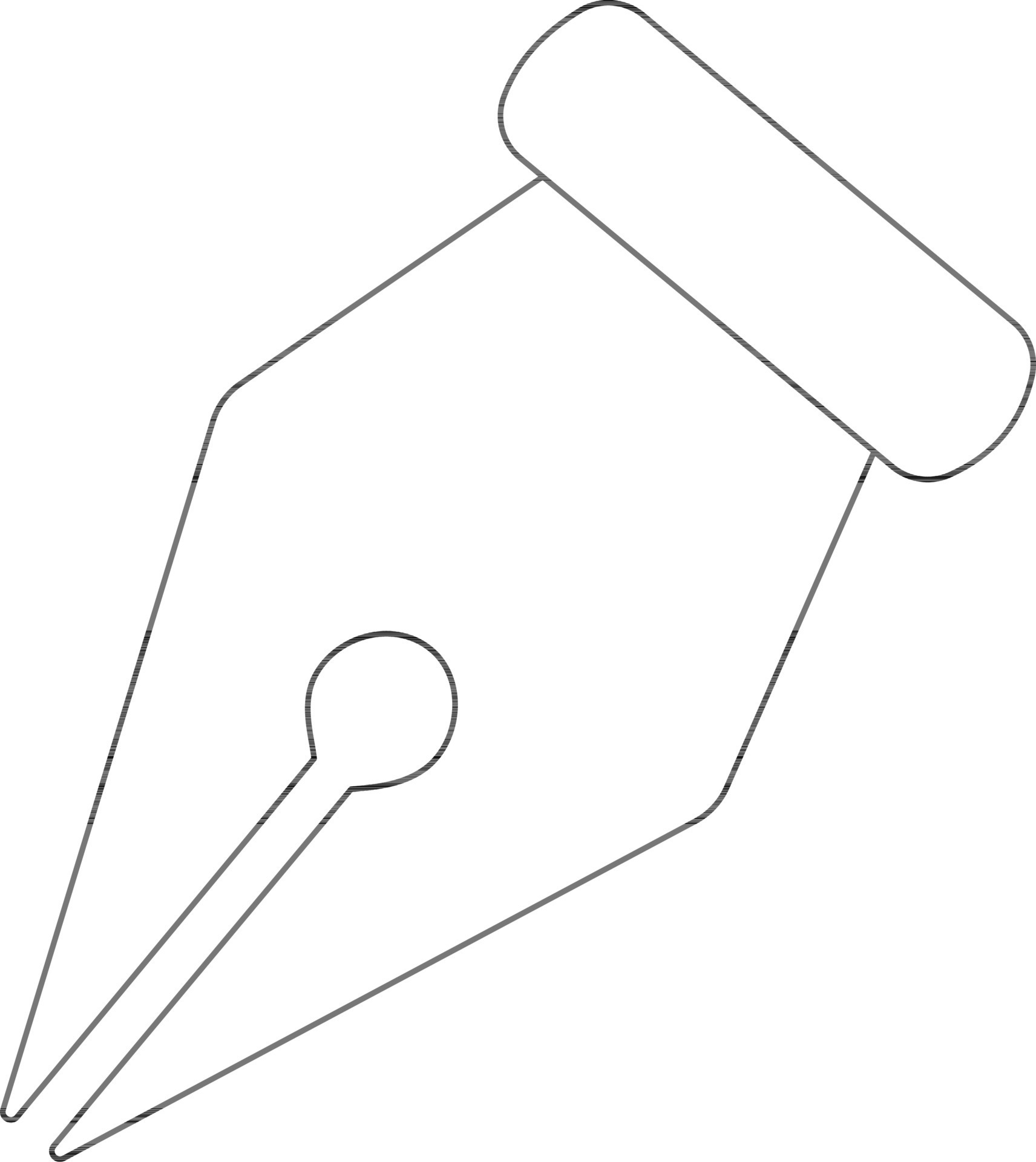 Flat style fountain nib in black line art. 24371289 Vector Art at Vecteezy