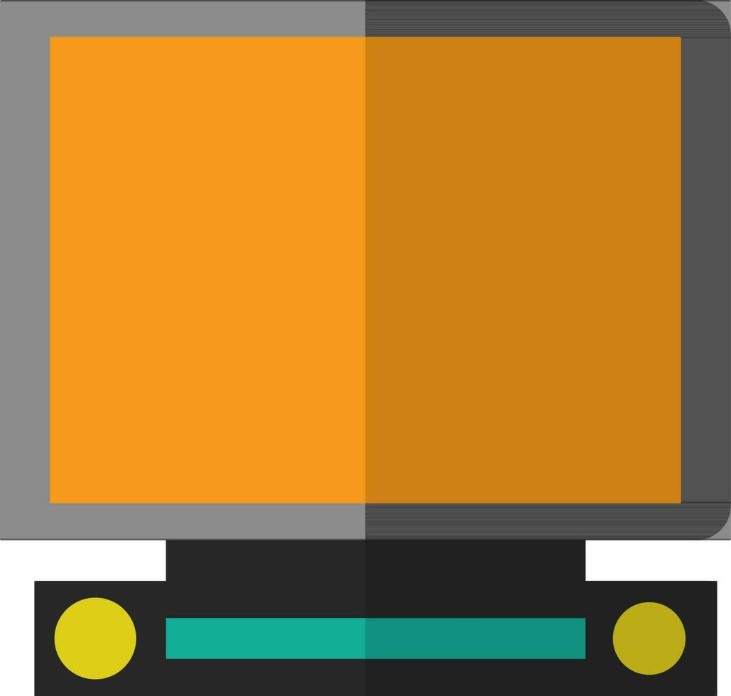Flat style orange computer with grey projector. vector