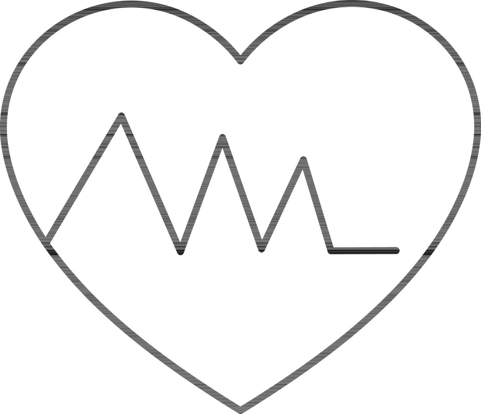 Black line art beating heart in flat style. 24371365 Vector Art at Vecteezy