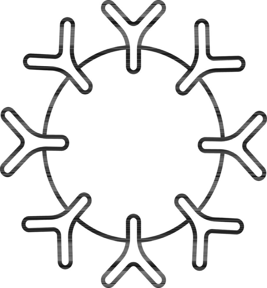 Illustration of  immune system in black line art. vector