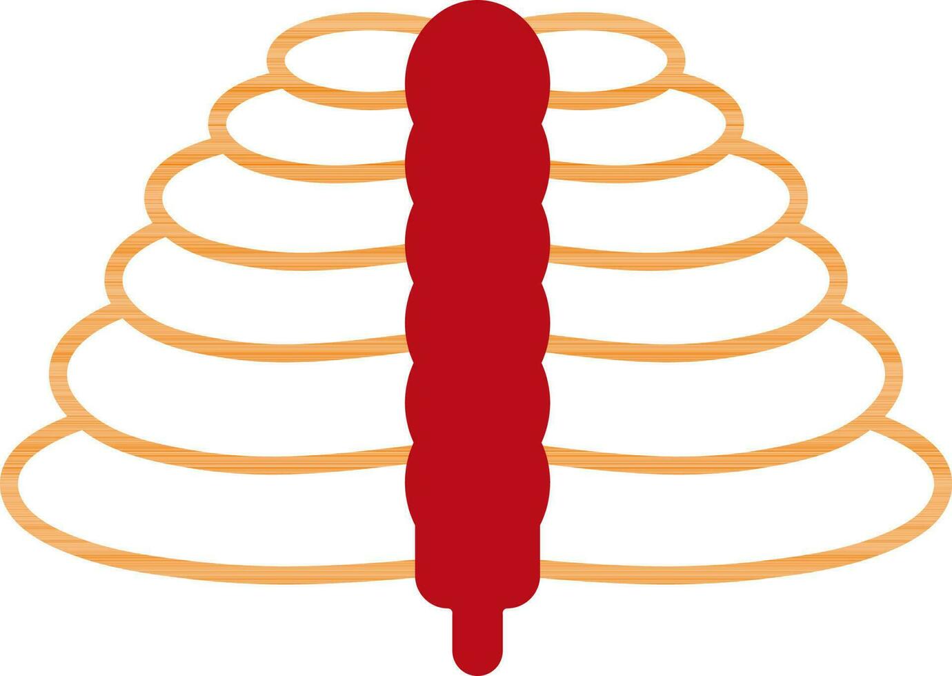 rojo y naranja costillas esqueleto. vector