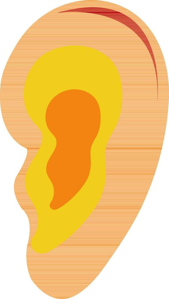 oído hecho por naranja y amarillo color. vector