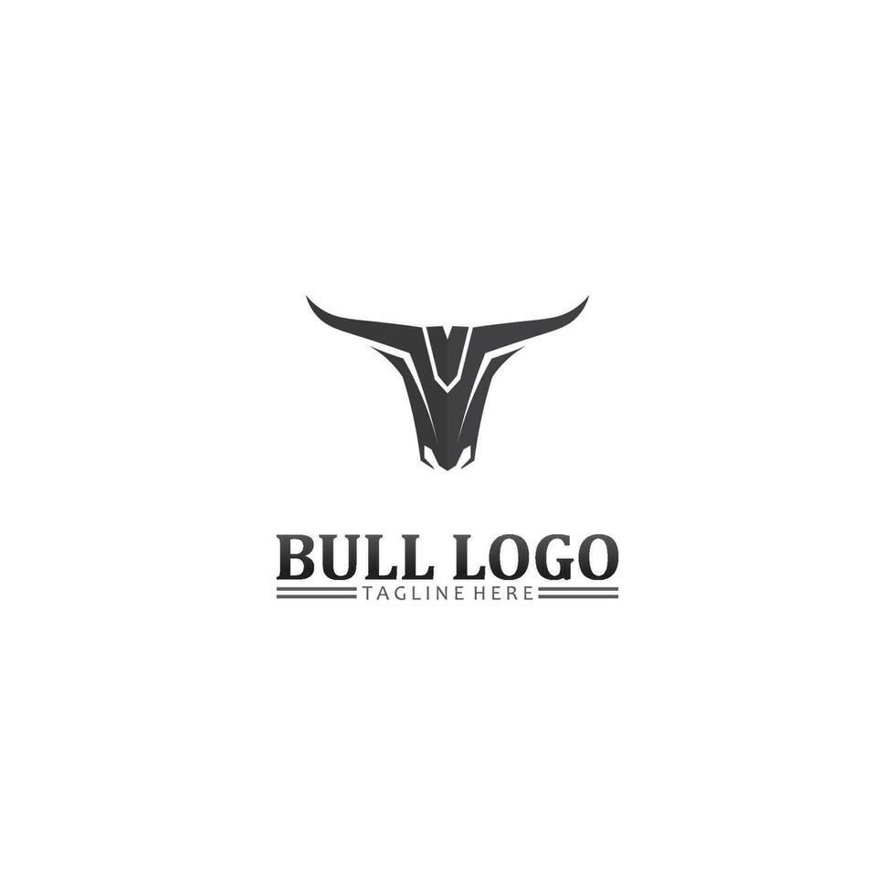 cabeza de búfalo de toro, vaca, vector de diseño de logotipo de mascota animal para búfalo de cuerno deportivo, animal, mamíferos, logotipo de cabeza, salvaje, matador