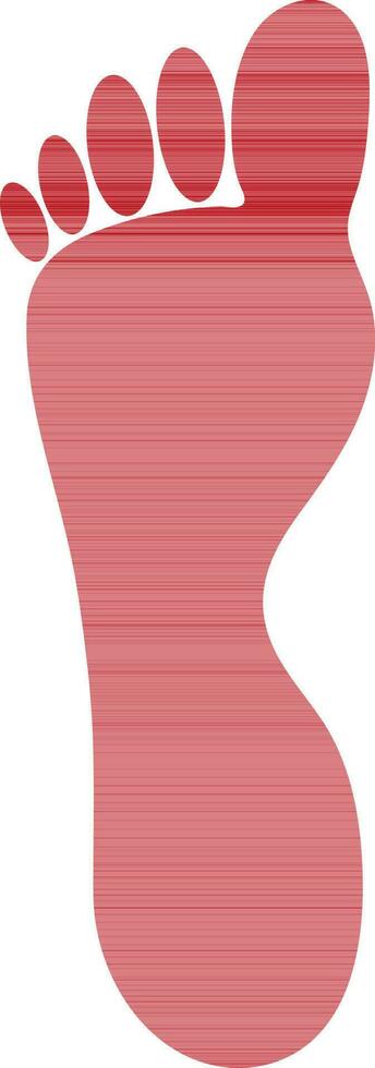 Red human foot in flat style. vector
