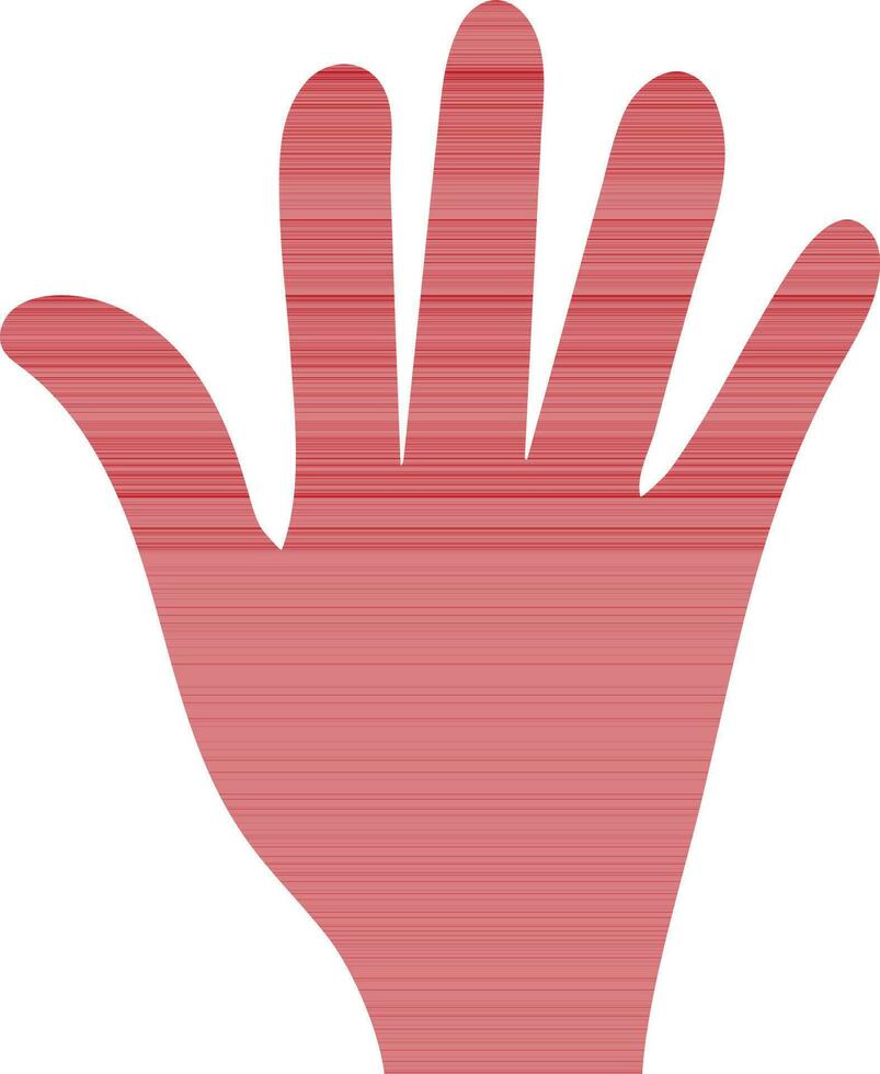 Flat style red hand. vector